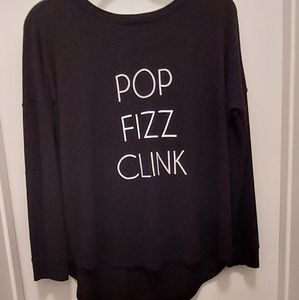 Black New Years Eve Top Pop Fizz Clink Large
